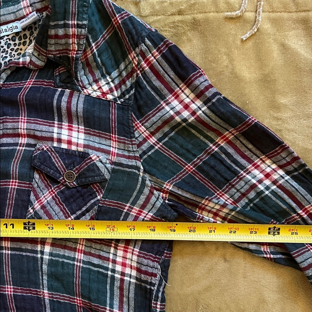 👚 Nostalgia Plaid Button-Up Shirt Y2K — Blue/Green/Red — Sz XL / D - Picture 8 of 11